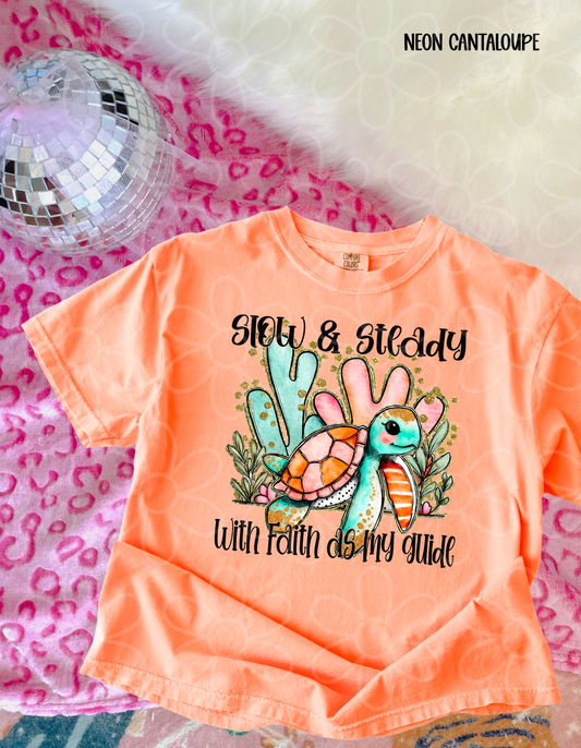 Slow & Steady With Faith As My Guide Kids Completed Tee