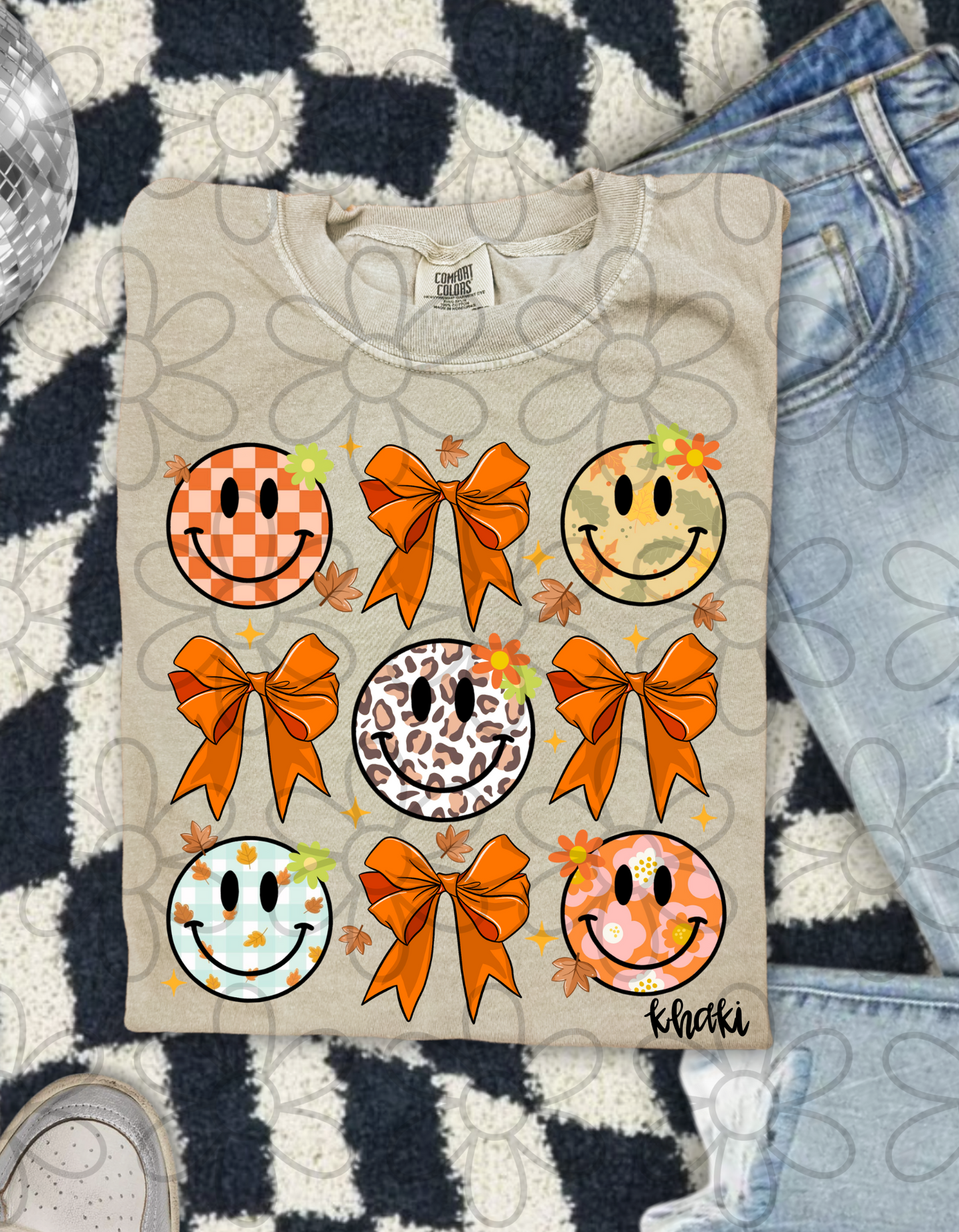 Smiley Bows Fall Coquette DTF Transfer