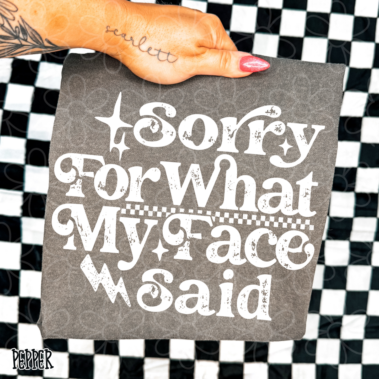 Sorry For What My Face Said White Kids Completed Tee