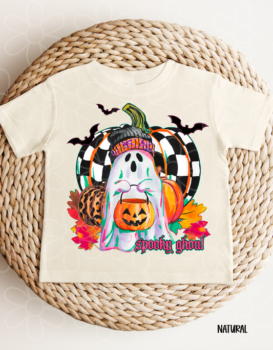 Spooky Ghoul Ghost Check Kids Completed Tee
