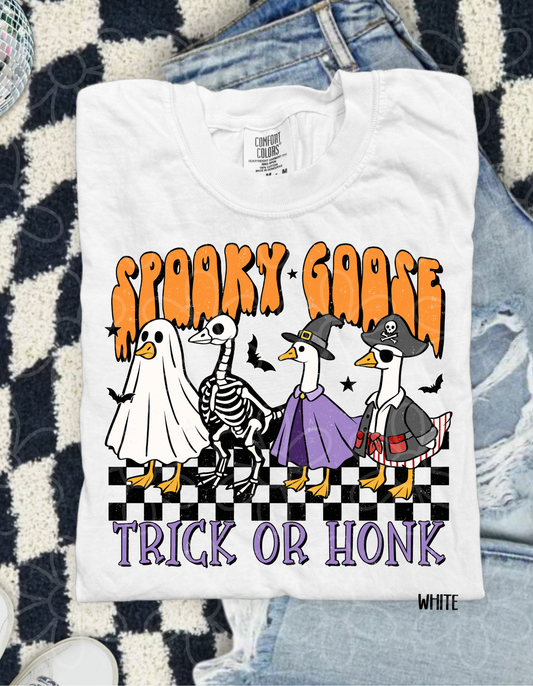 Spooky Goose Trick Or Honk Kids Completed Tee