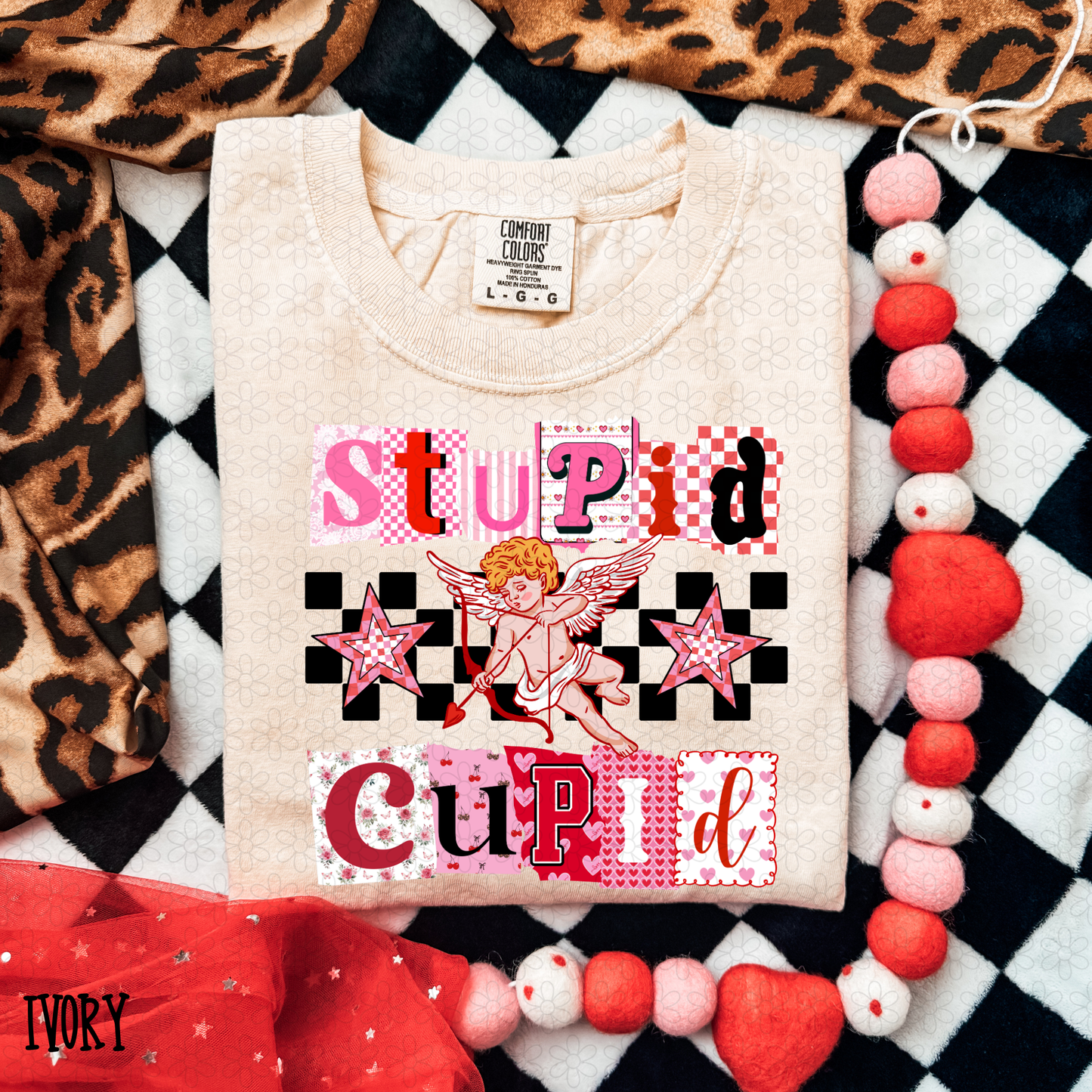 Stupid Cupid Ransom Checkered DTF Transfer