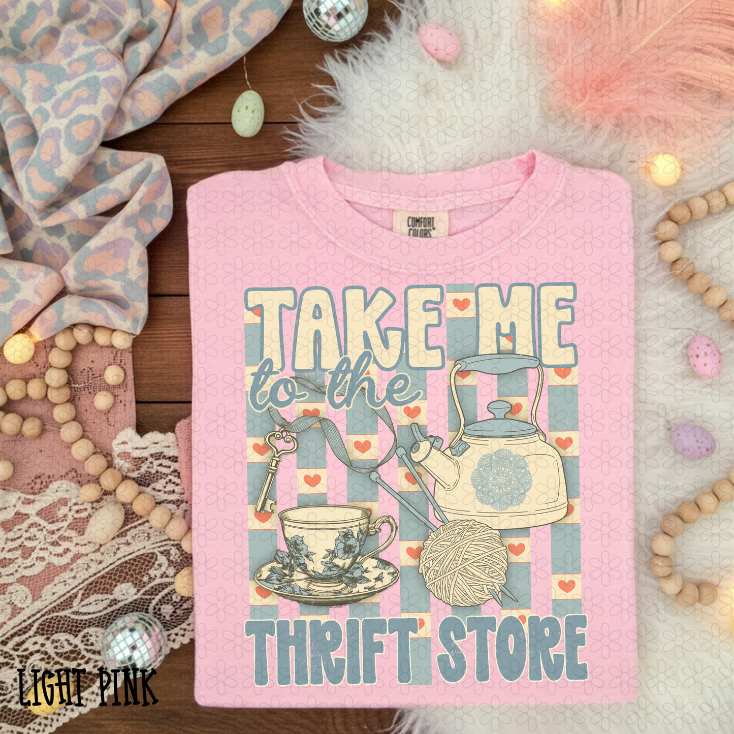 Take Me To The Thrift Store Heart Checkered DTF Transfer