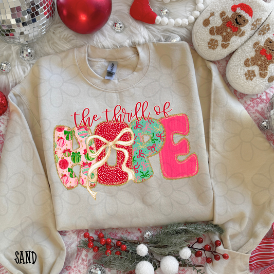 The Thrill Of Hope Christmas Bows Completed Tee