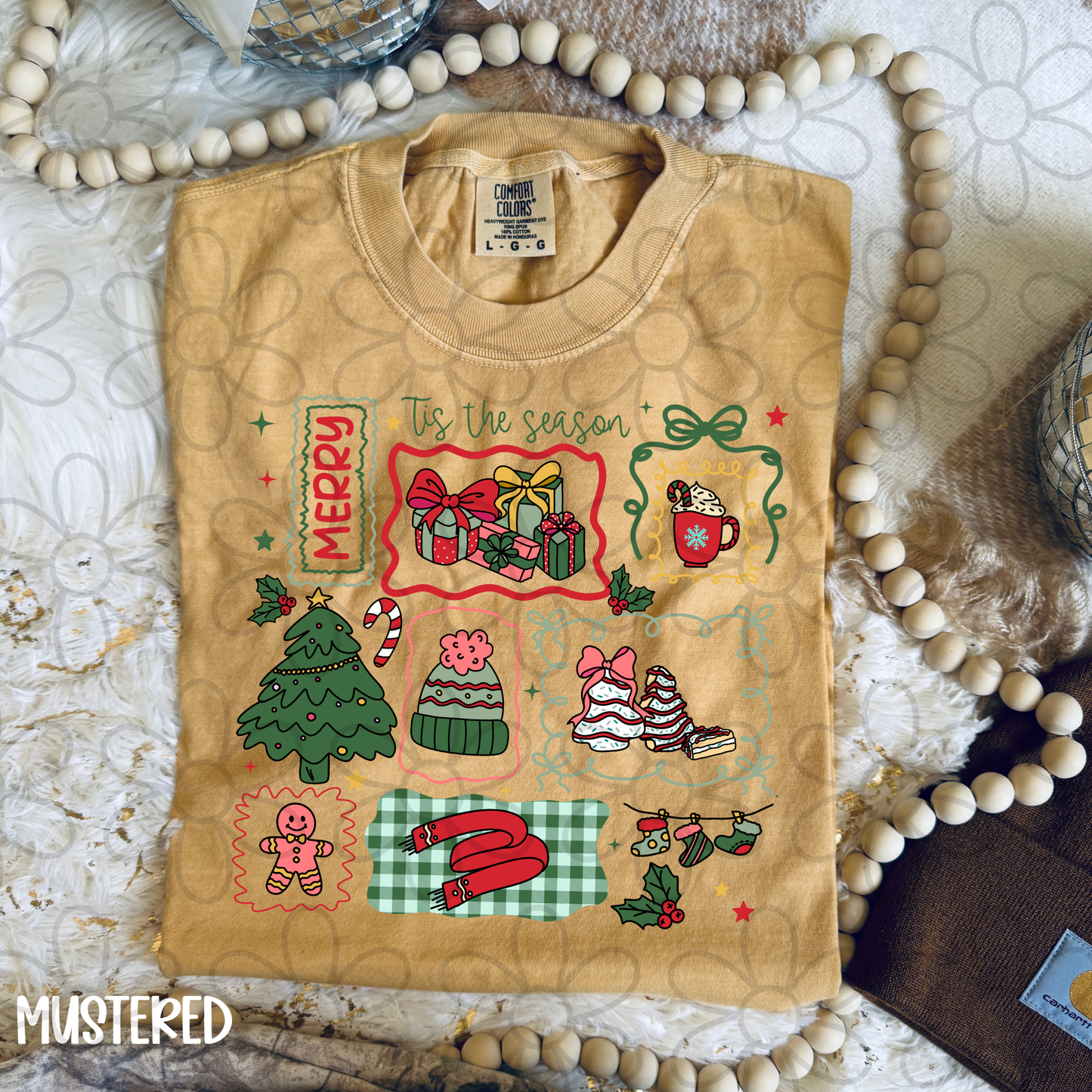 Tis The Season Christmas Doodles Completed Tee