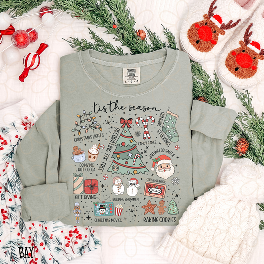 Tis The Season Christmas Doodles Kids Completed Tee