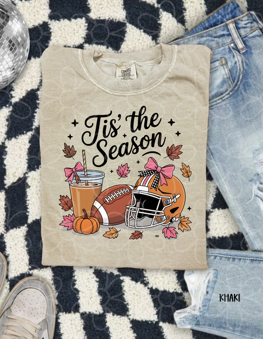 Tis The Season Football Coffee Completed Tee