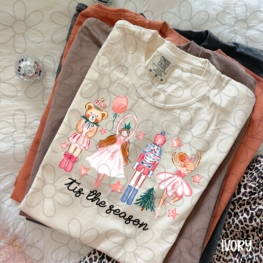 Tis The Season Nutcracker Ballerina Kids Completed Tee
