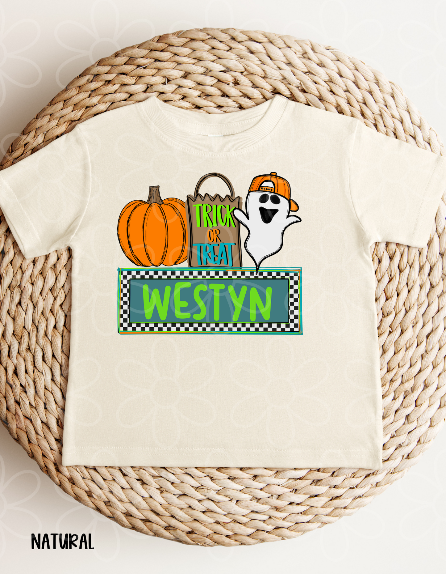 Trick Or Treat Halloween Boys Custom Name DTF Transfer
