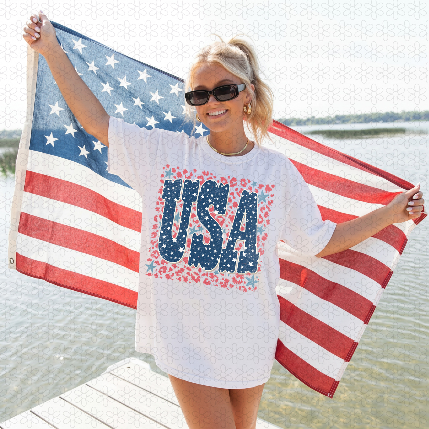 USA Leopard Stars DTF Transfer