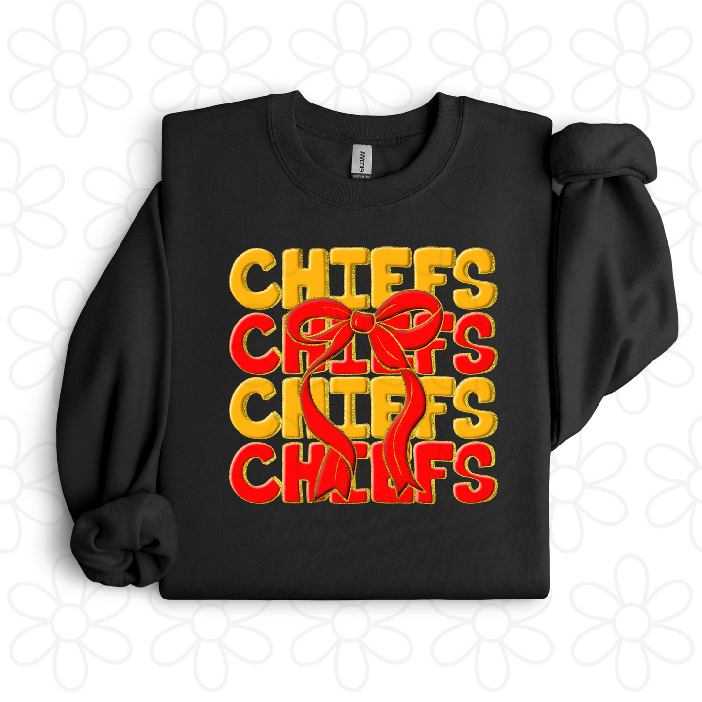 Glitter Chiefs Bow Completed Tee