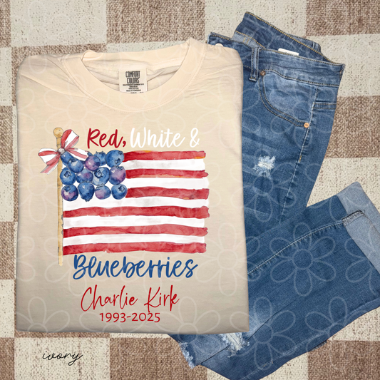 Red, White & Blueberries Charlie Kids Completed Tee