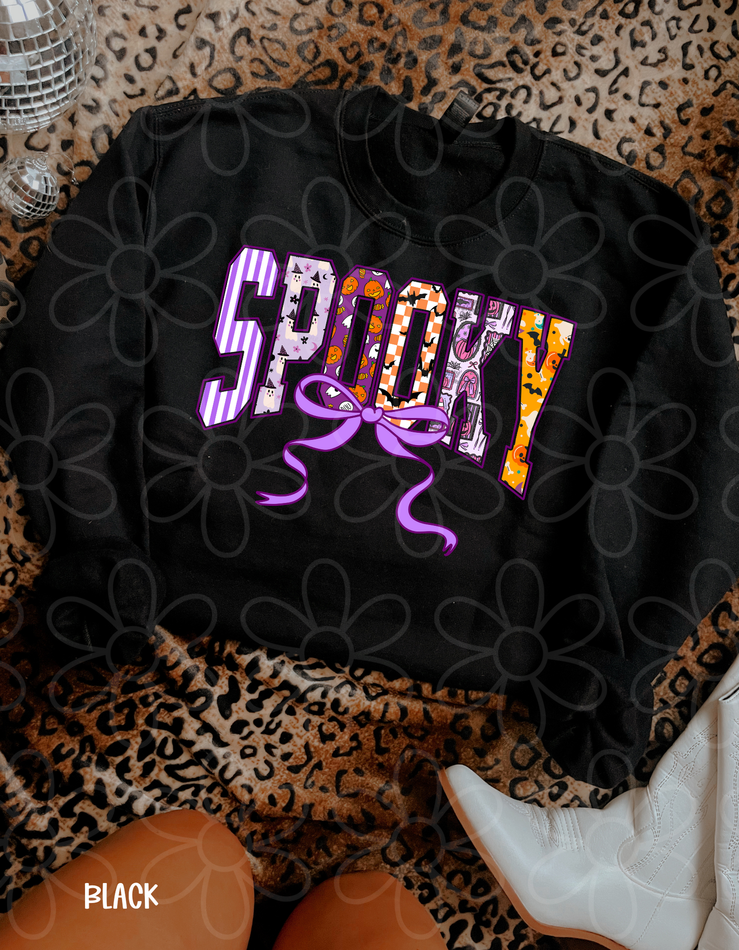 Varsity Spooky Purple Bow DTF Transfer