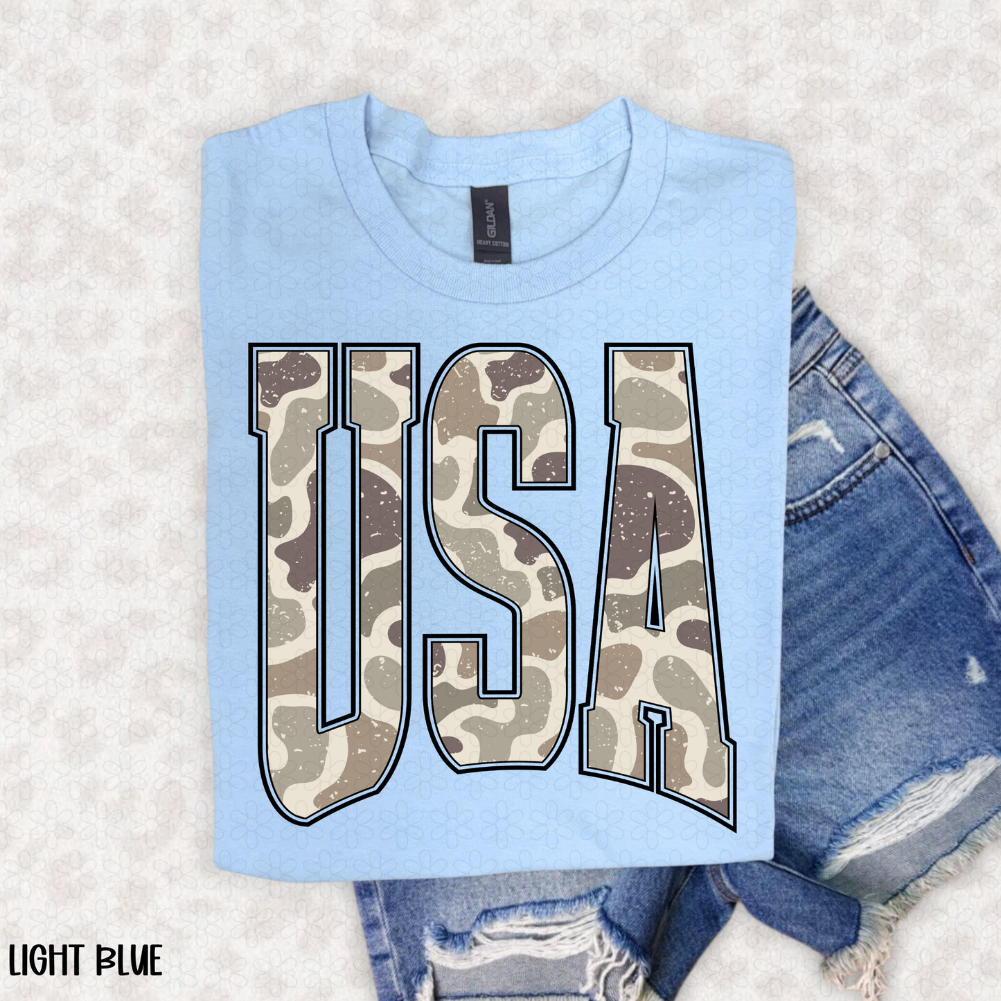 Vintage Camo USA DTF Transfer