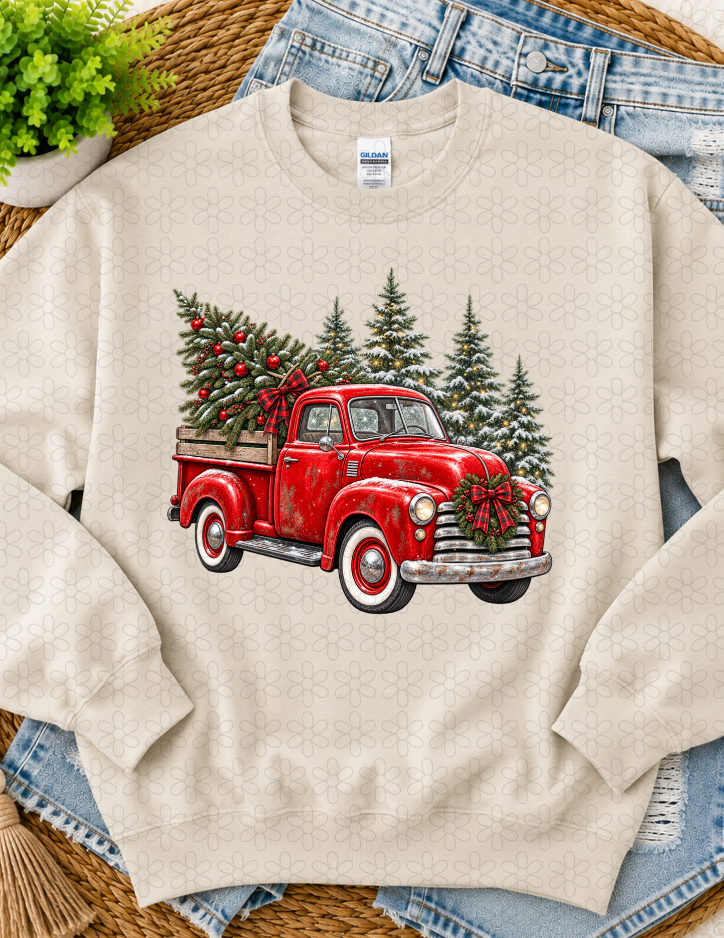 Vintage Christmas Truck DTF Transfer