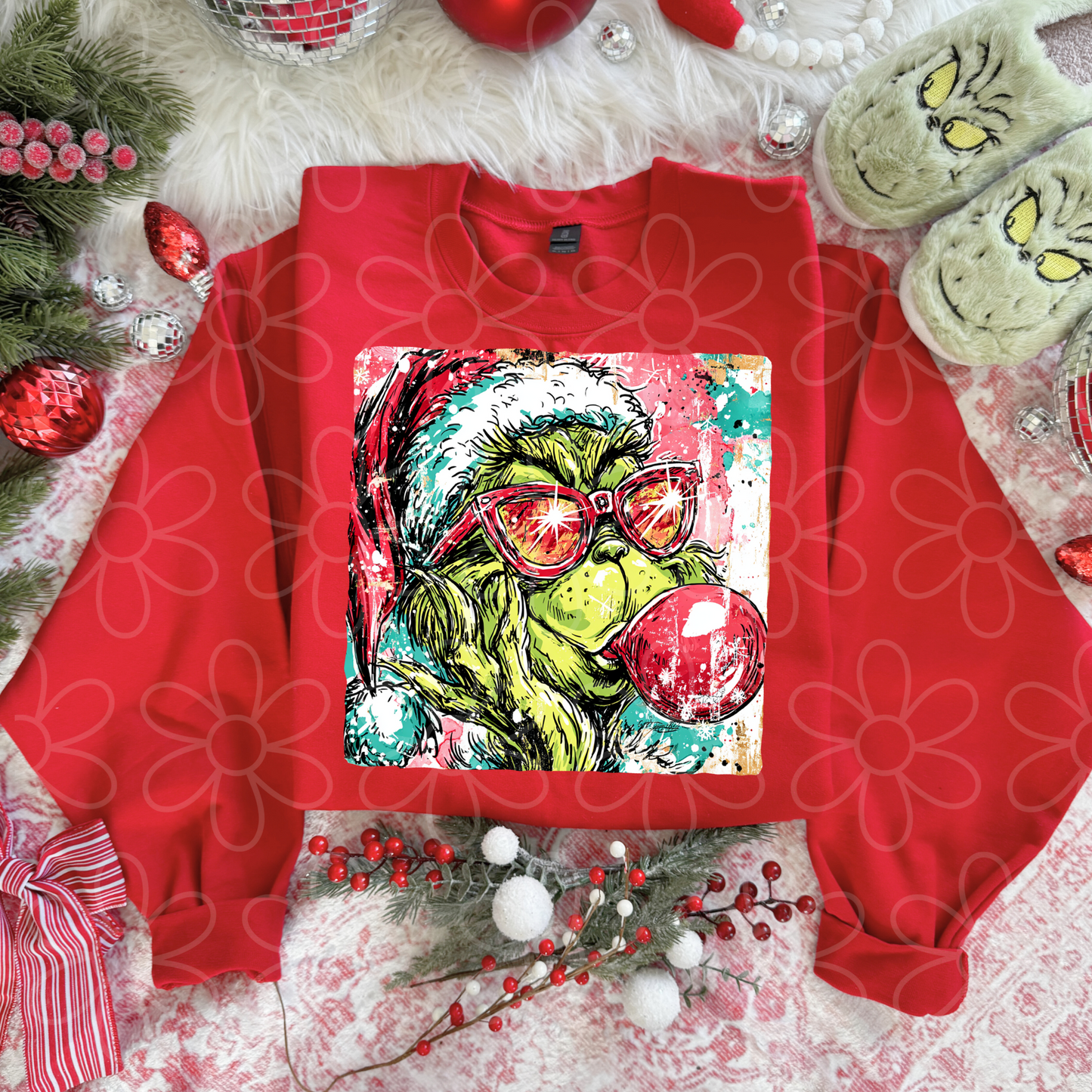 Watercolor Retro Green Guy Bubblegum DTF Transfer