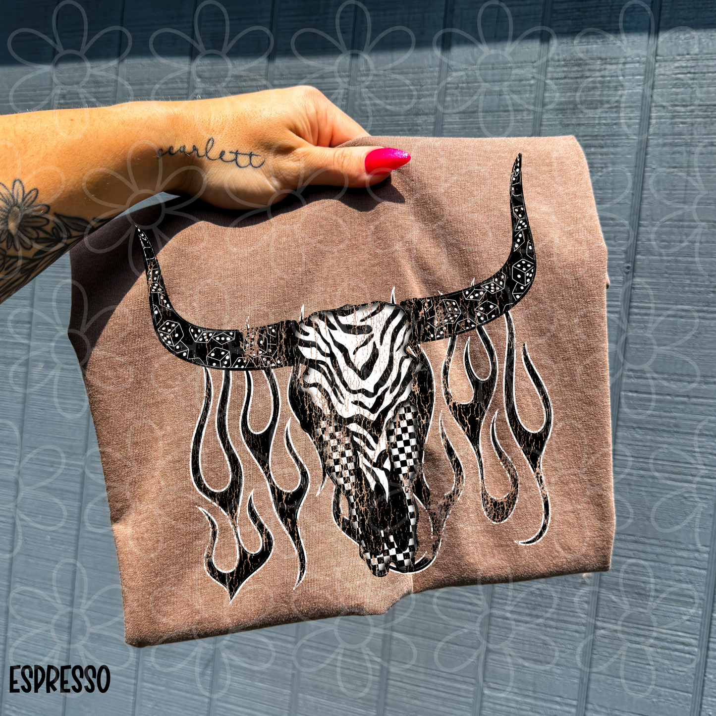 Western Cow Black & White Patterns DTF Transfer
