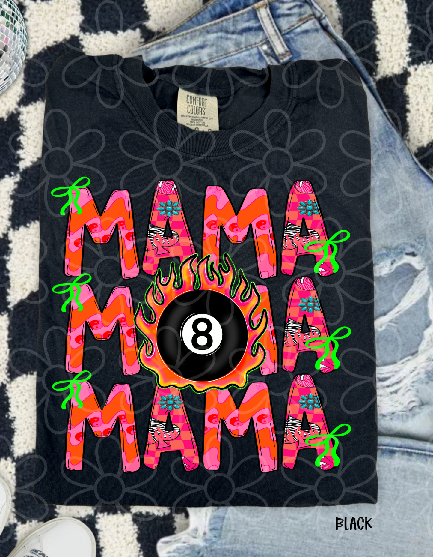 Western MaMa 8 Ball DTF Transfer