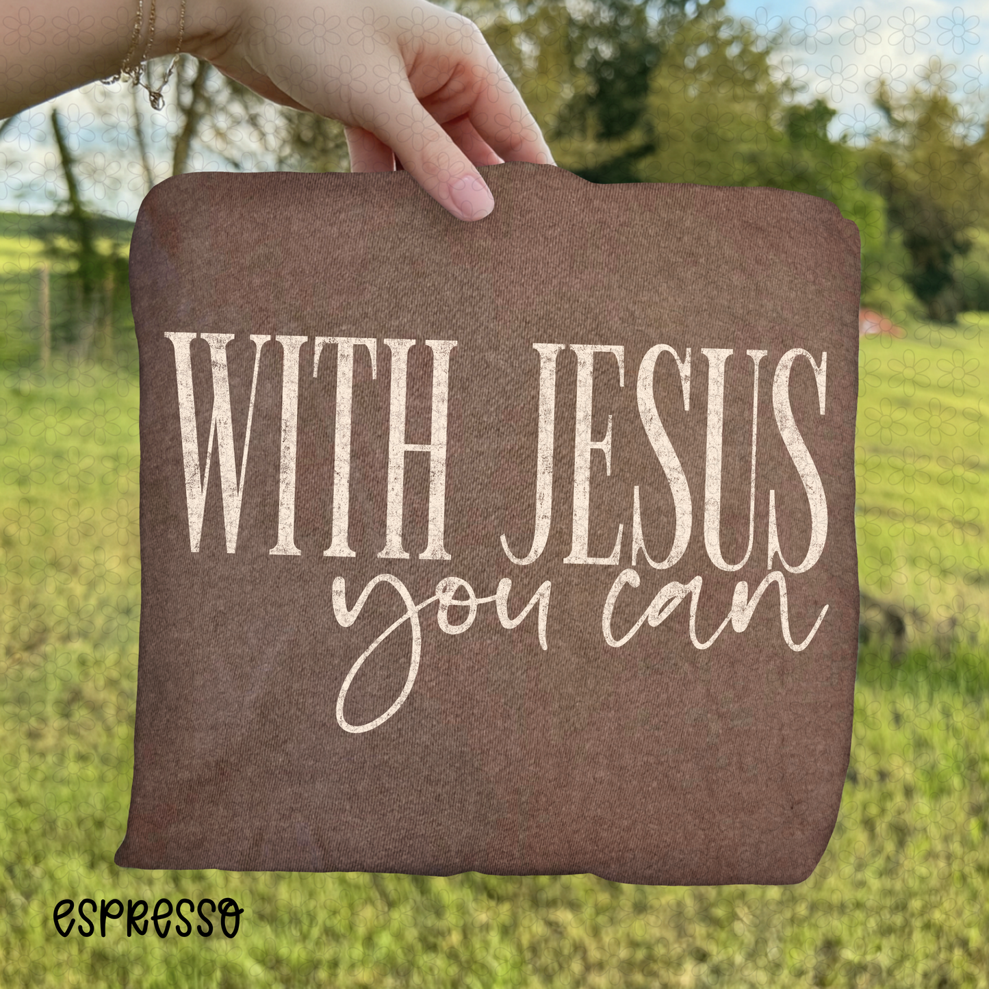 White With Jesus you can DTF Transfer