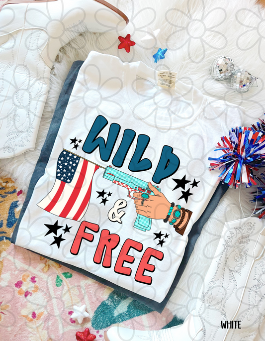 Wild & Free Patriotic DTF Transfer