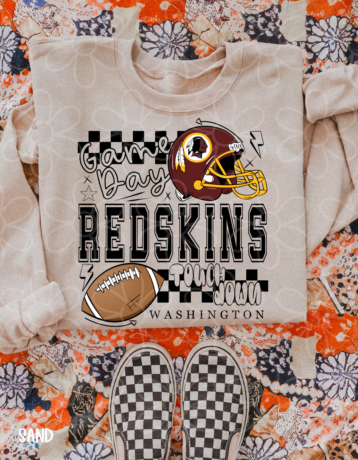 Game Day Checkered Football Teams (Multiple Options) Completed Tee