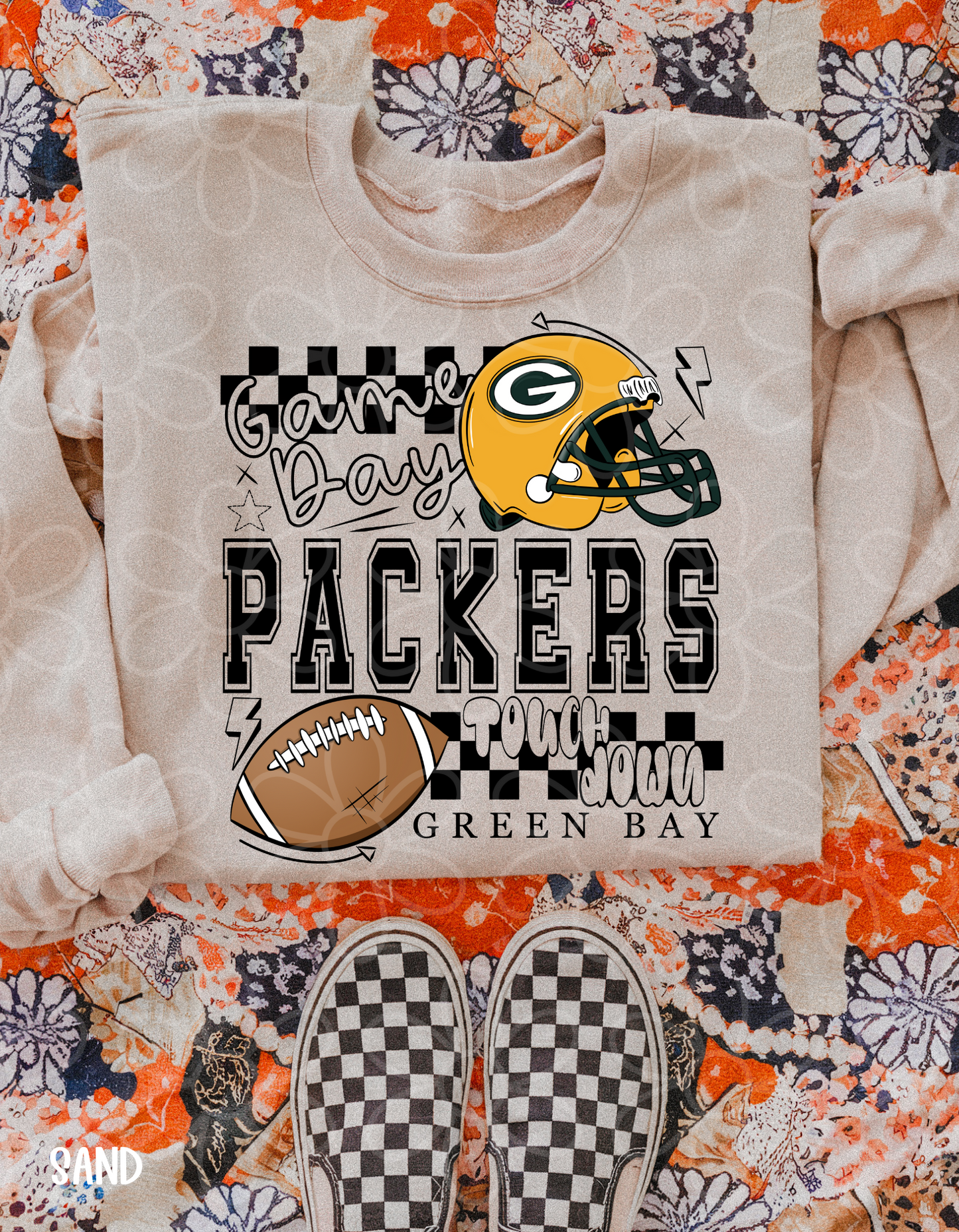 Game Day Checkered Football Teams (Multiple Options) Kids Completed Tee
