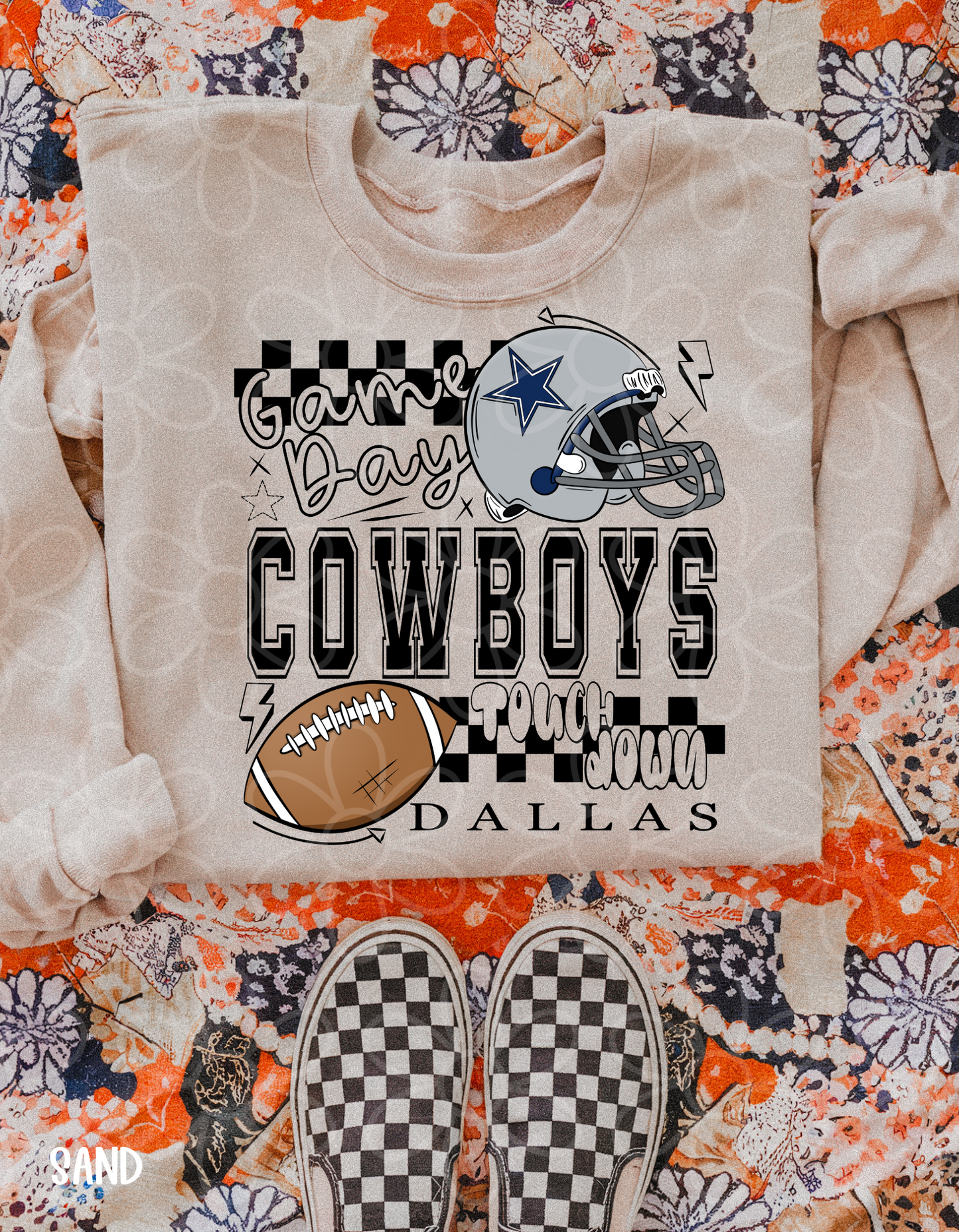 Game Day Checkered Football Teams (Multiple Options) Completed Tee