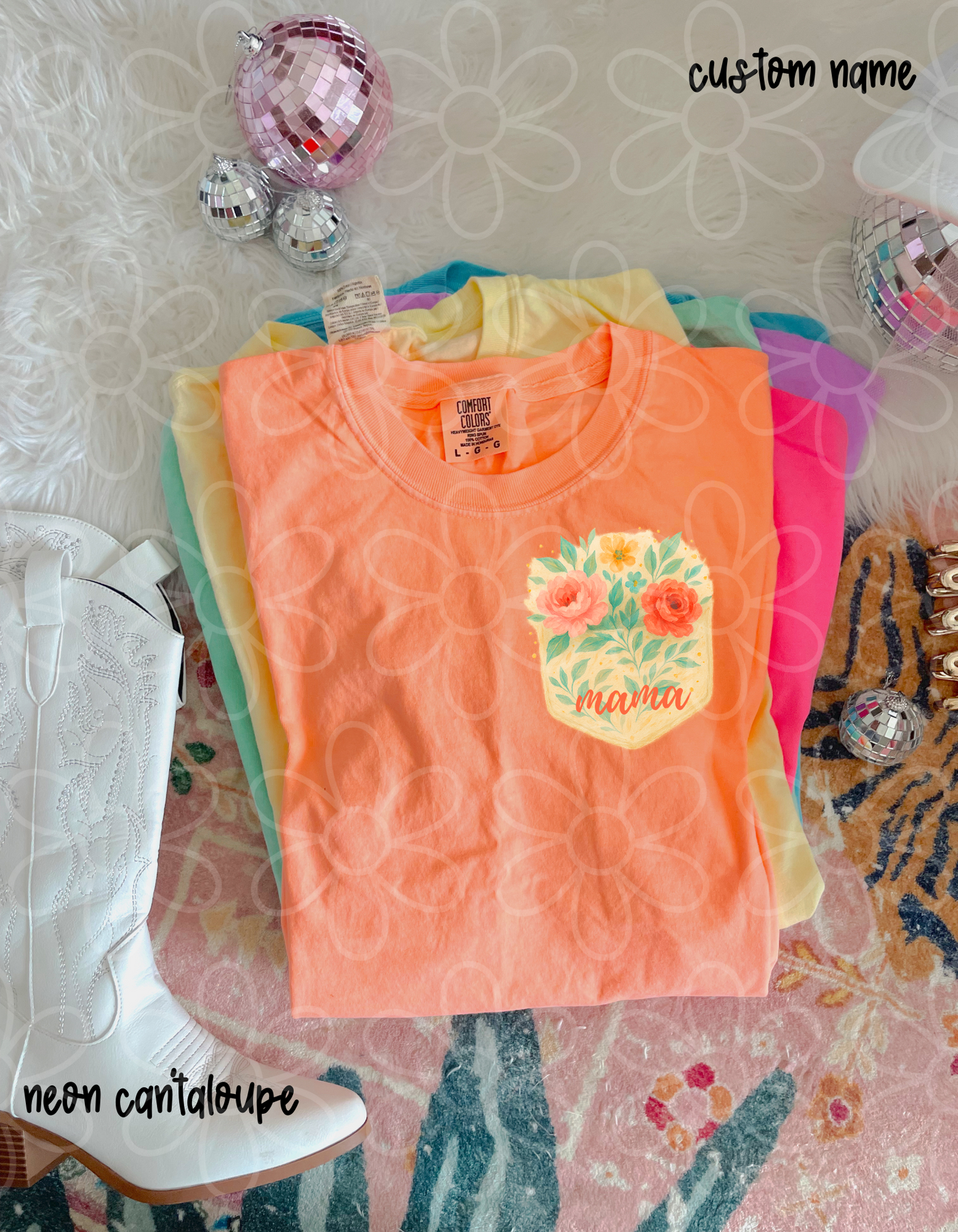 Floral Custom Name DTF Transfer