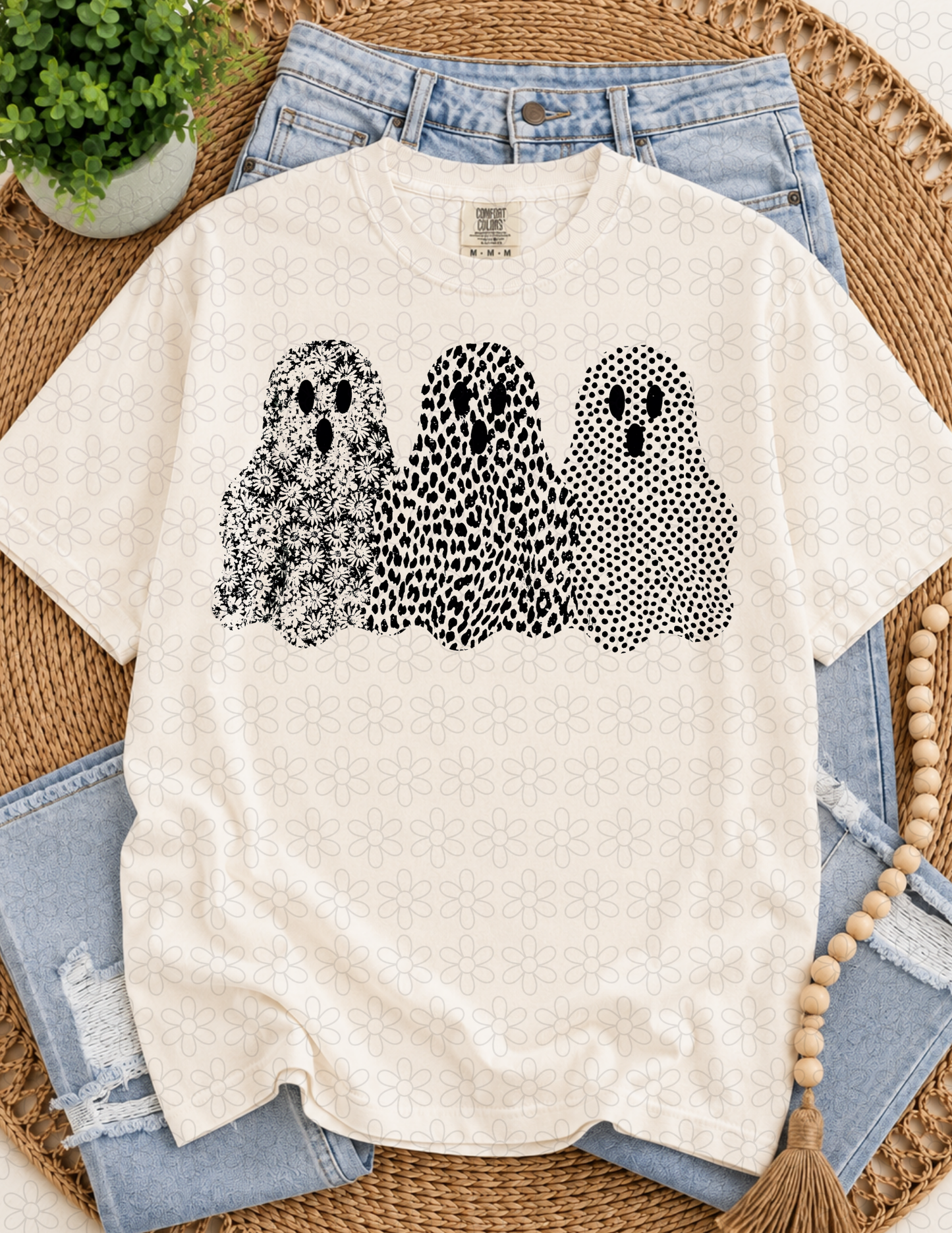 ghost in Black DTF Transfer
