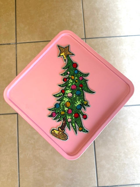 Christmas tree coquette sequin patch