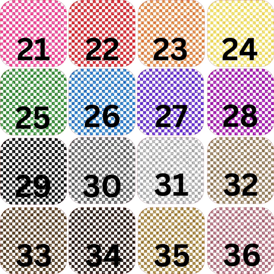 Custom Glitter Checkered Circle Kids Completed Tee