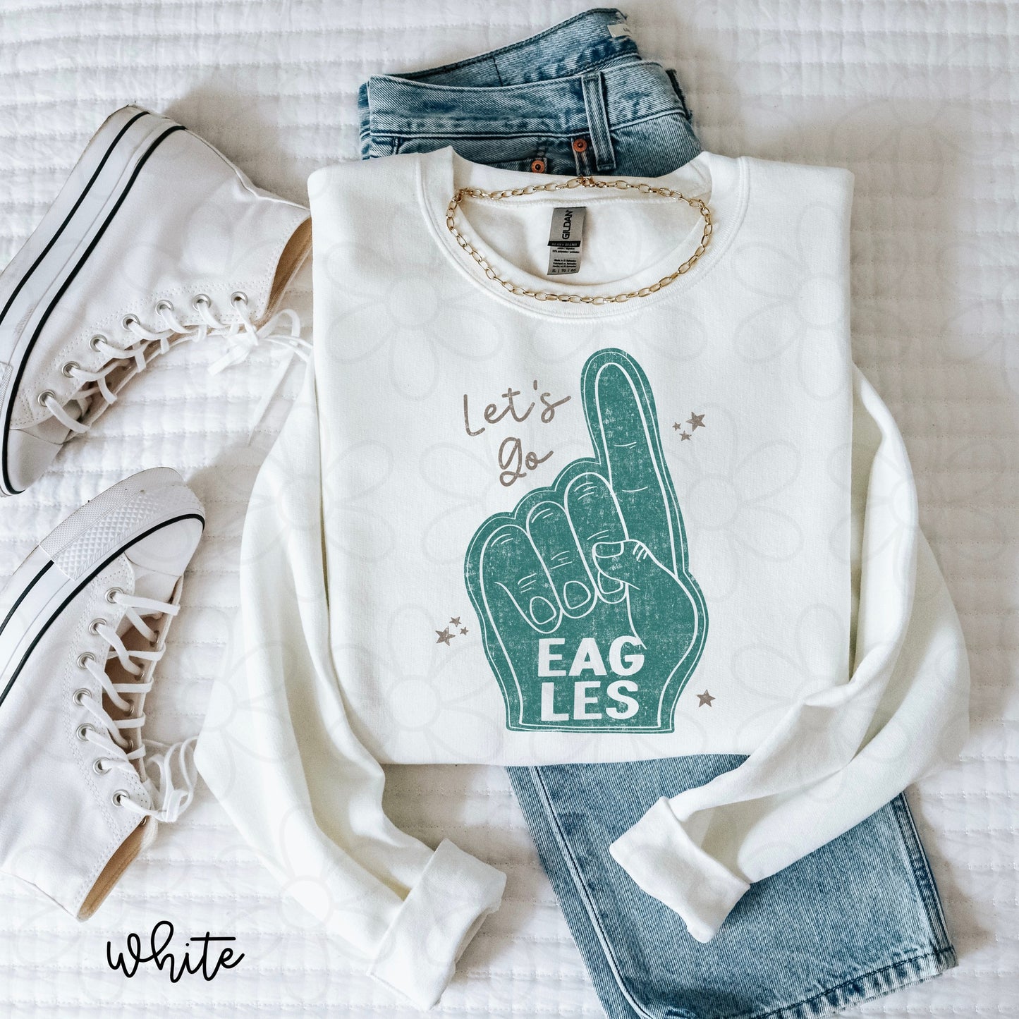 Lets Go Eagles Foam Finger Completed Tee