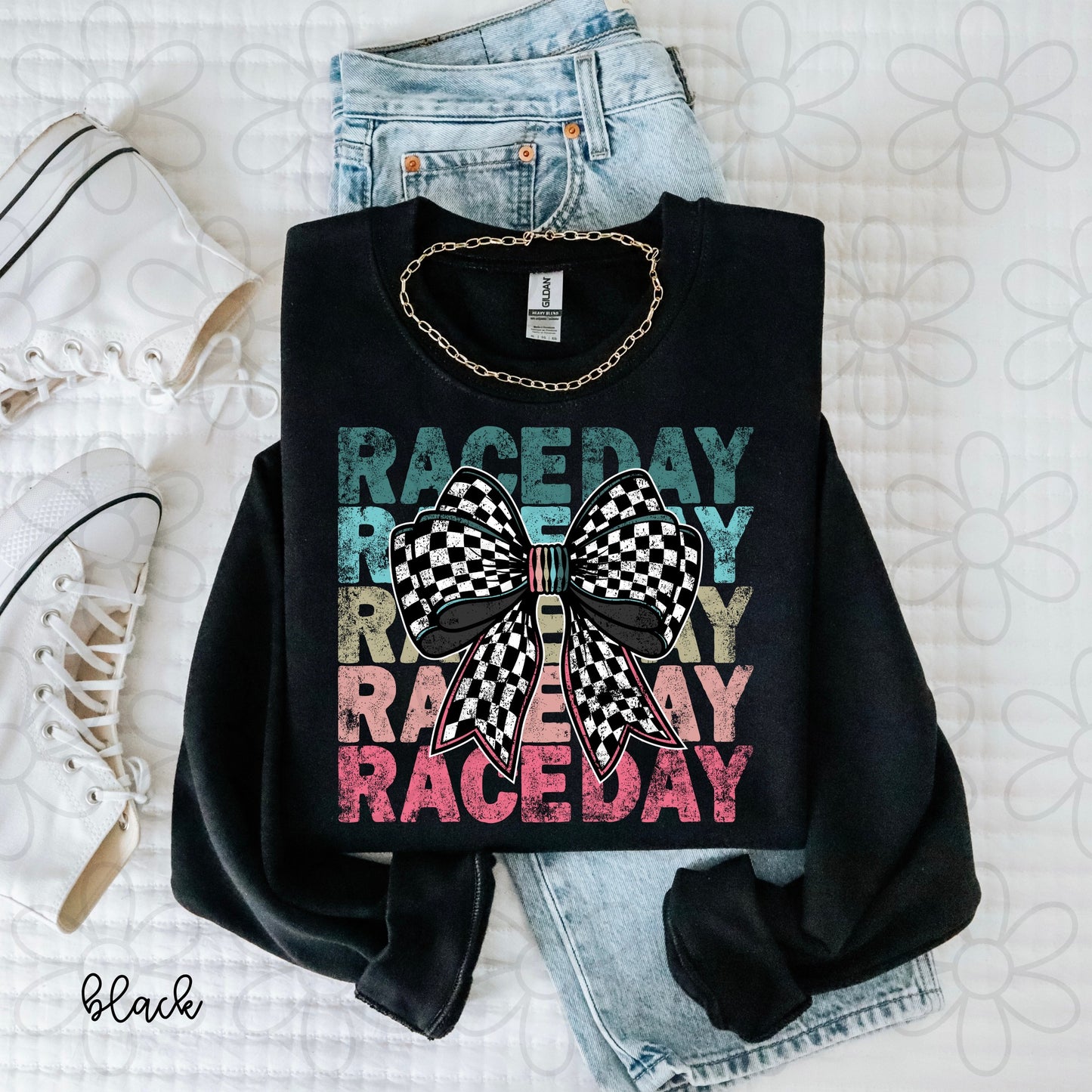 Raceday Checkered Coquette Bow DTF Transfer