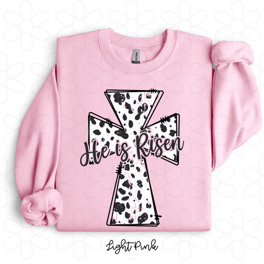 Dalmatian He Is Risen Cross Kids Completed Tee