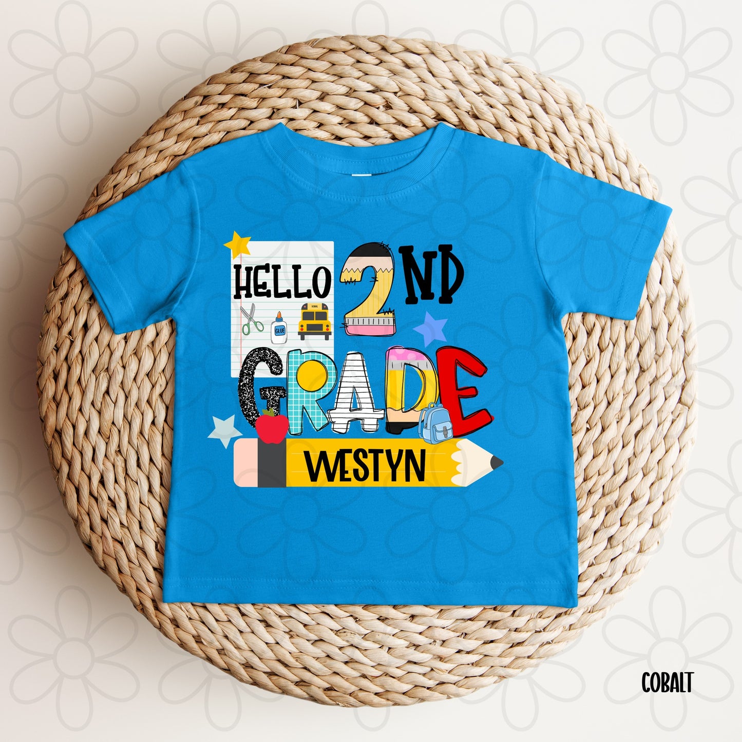 Boys Hello Grade Custom Name DTF Transfer