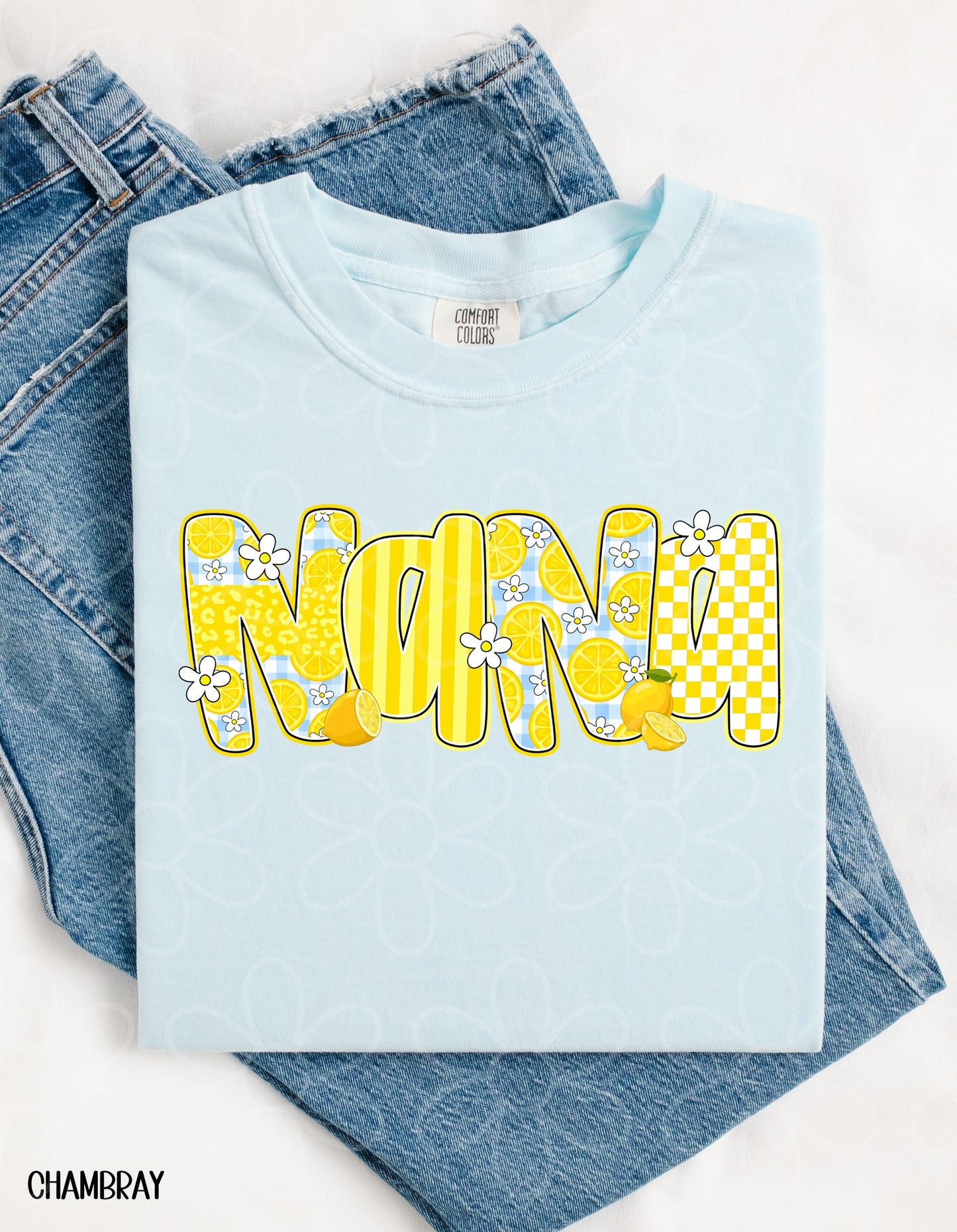 Lemon Gingham Names - Multiple Options No Customs DTF Transfer