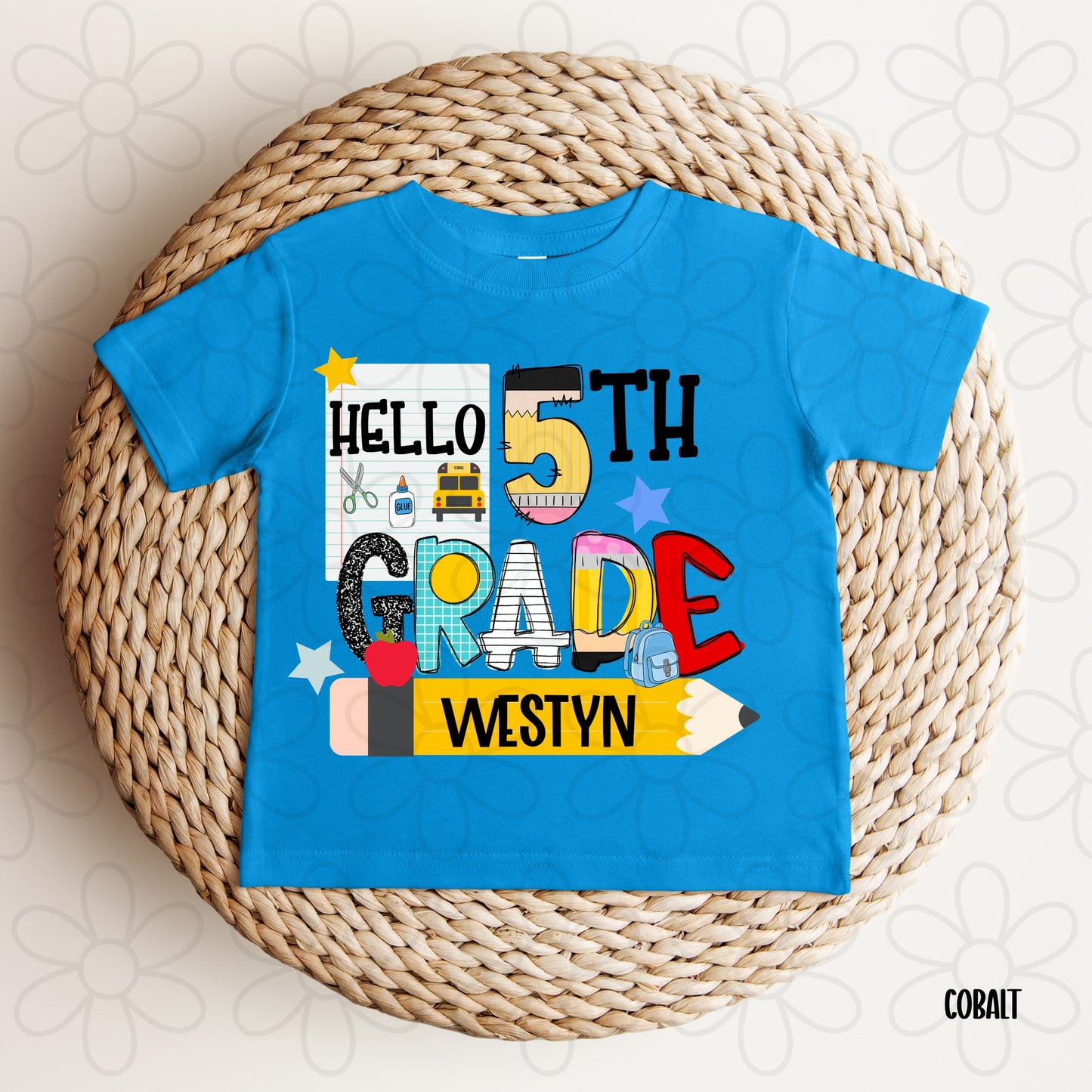 Boys Hello Grade Custom Name DTF Transfer