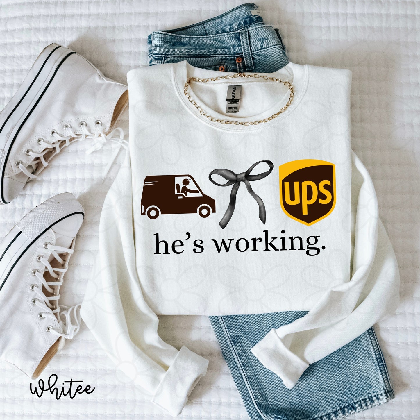 He's Working (Multiple Options) Completed Tee