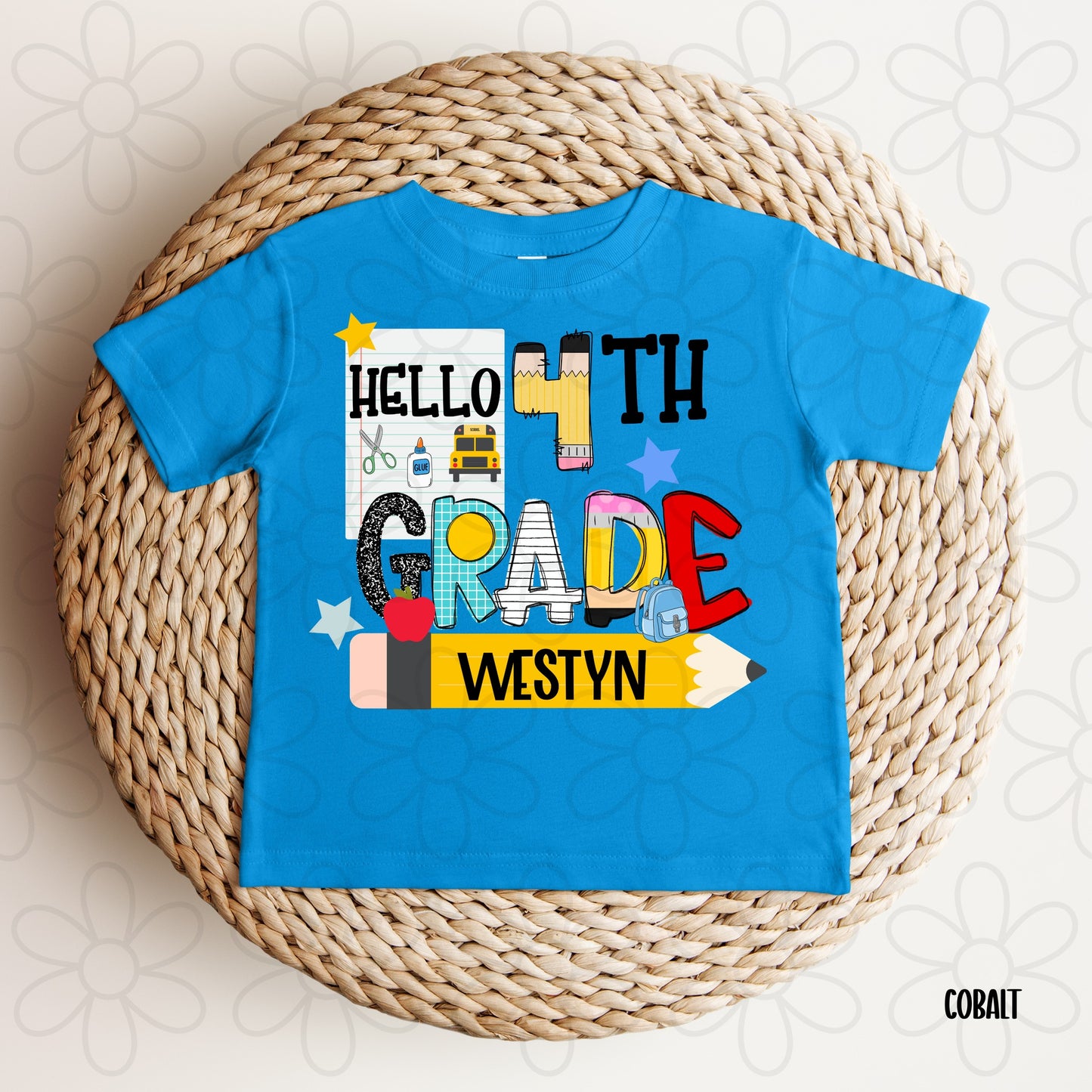 Boys Hello Grade Custom Name DTF Transfer