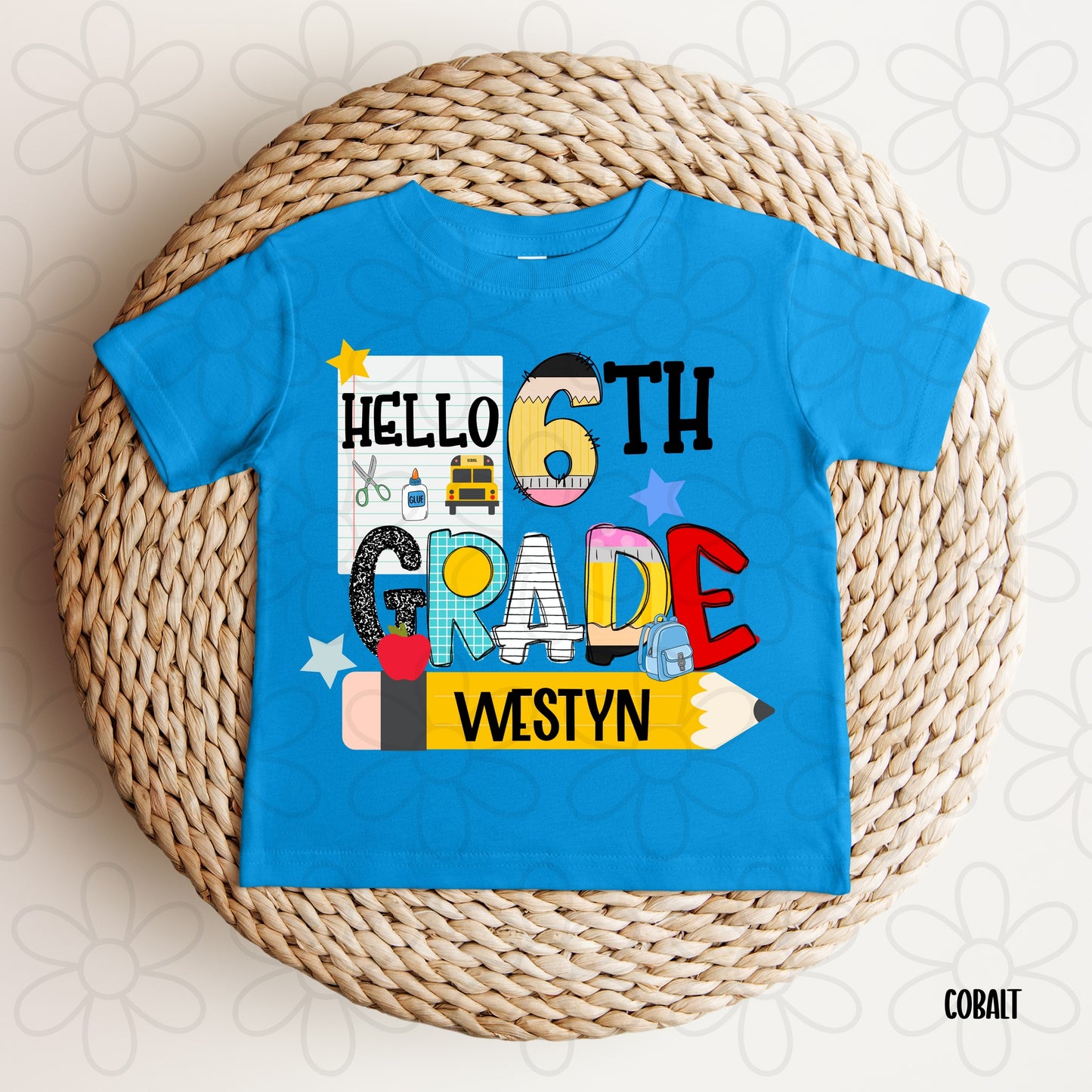 Boys Hello Grade Custom Name DTF Transfer