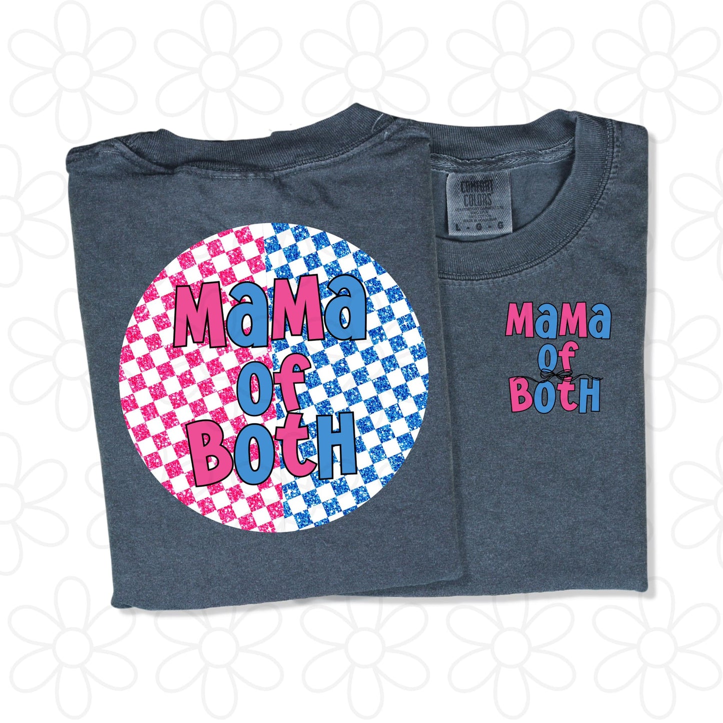 Custom Glitter Checkered Circle Kids Completed Tee