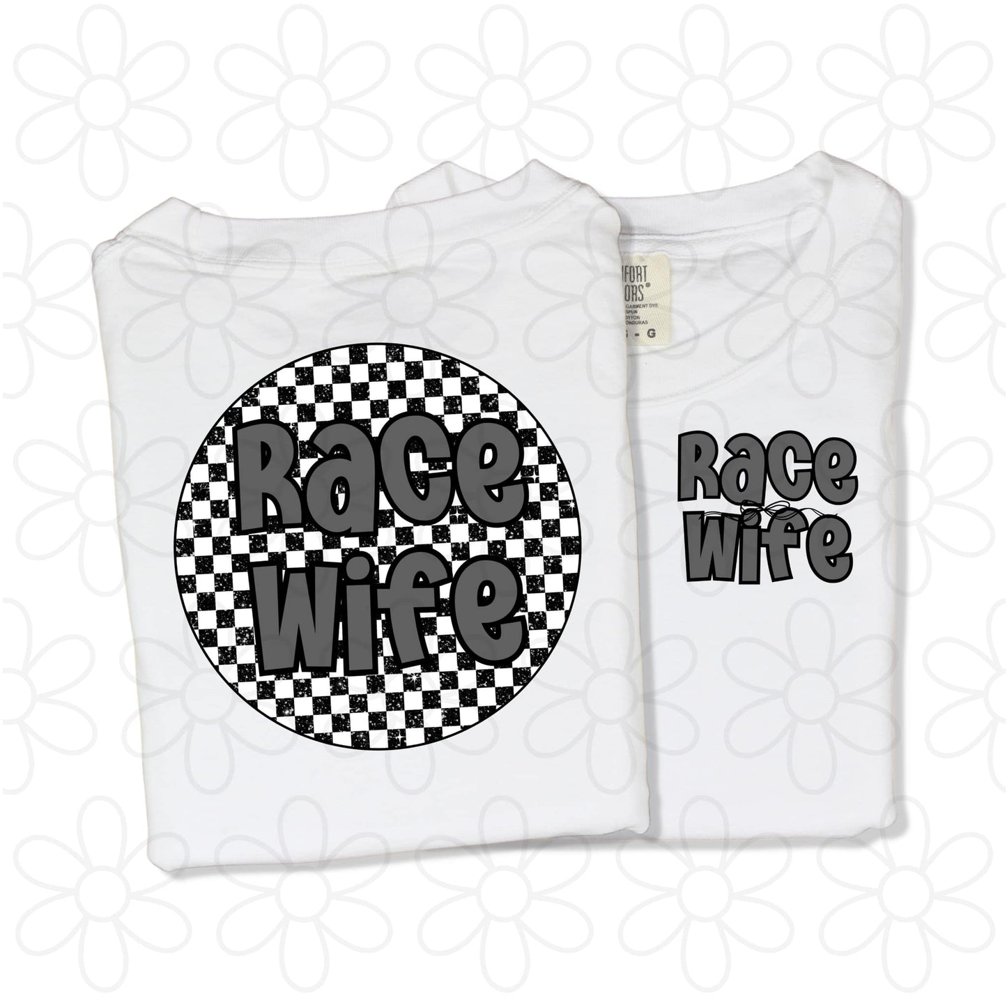 Custom Glitter Checkered Circle Kids Completed Tee