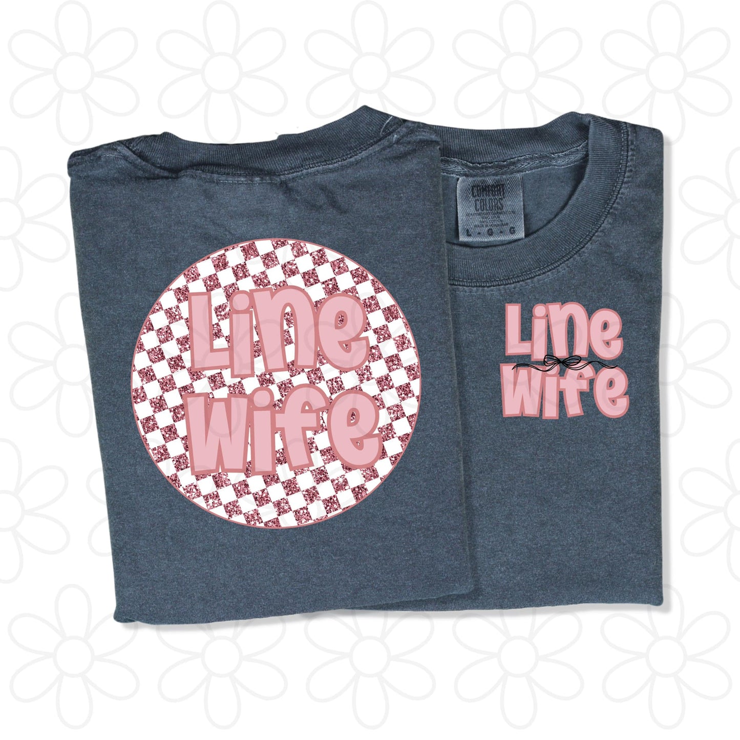 Custom Glitter Checkered Circle Kids Completed Tee