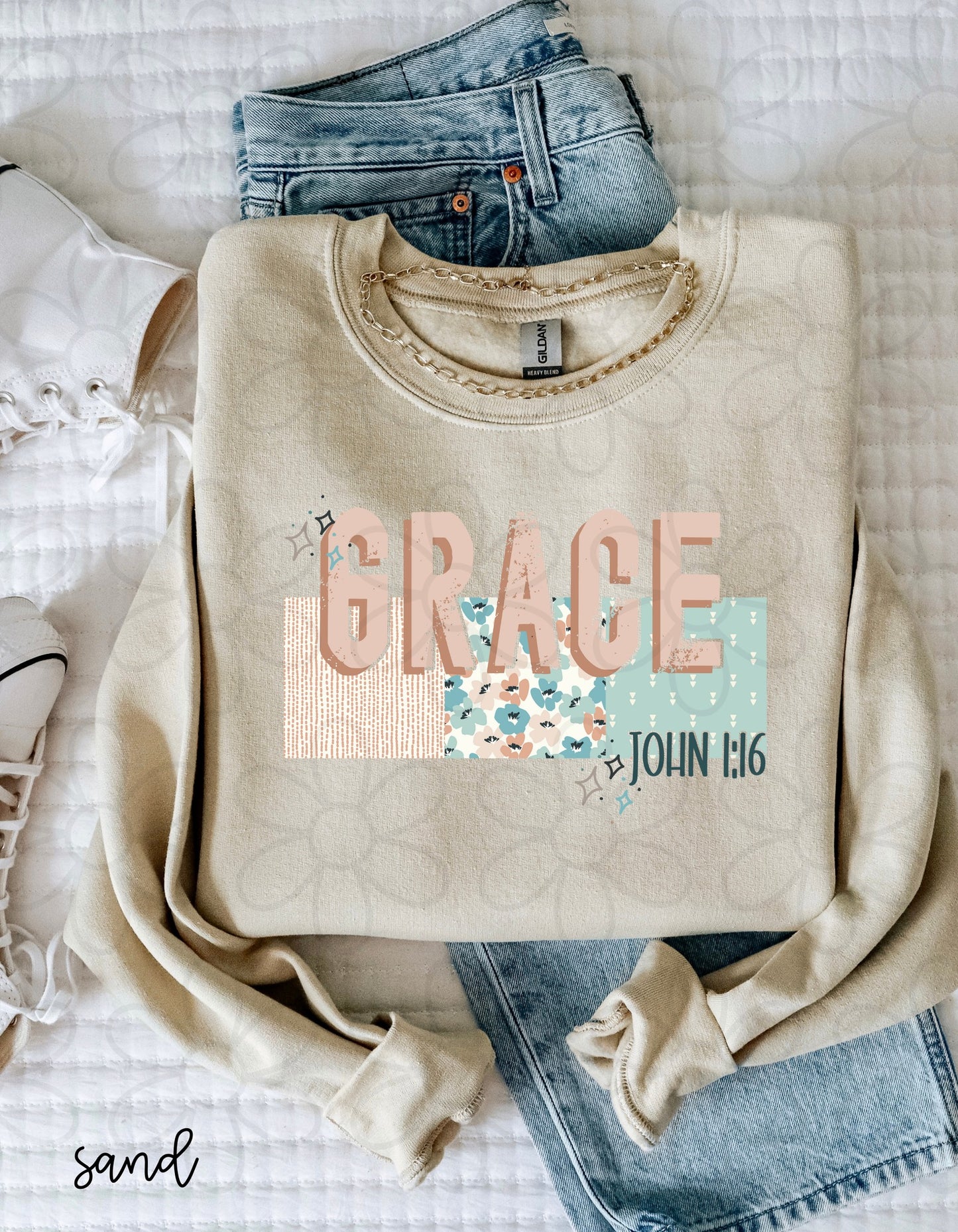 Boho Grace John 1:16 DTF Transfer