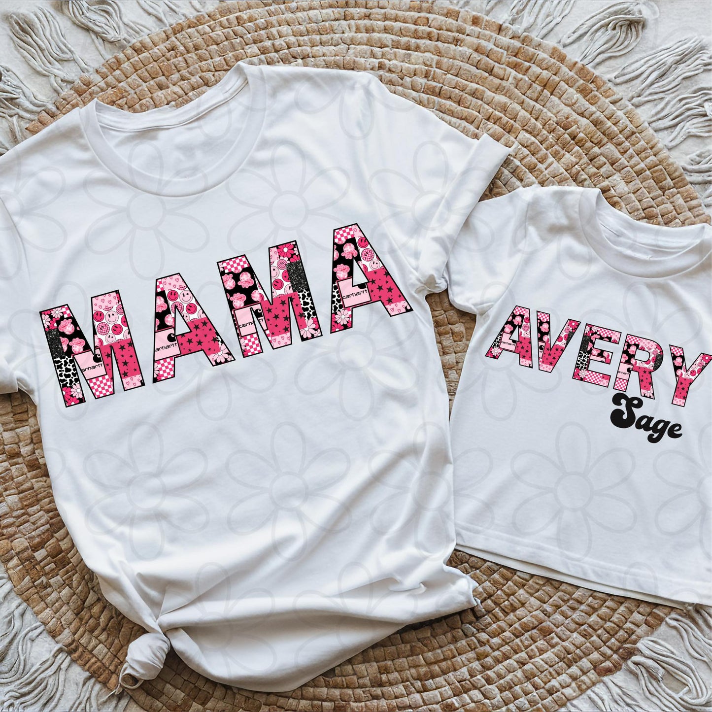 Pink Cowgirl Carhartt Patchwork Mama Completed Tee