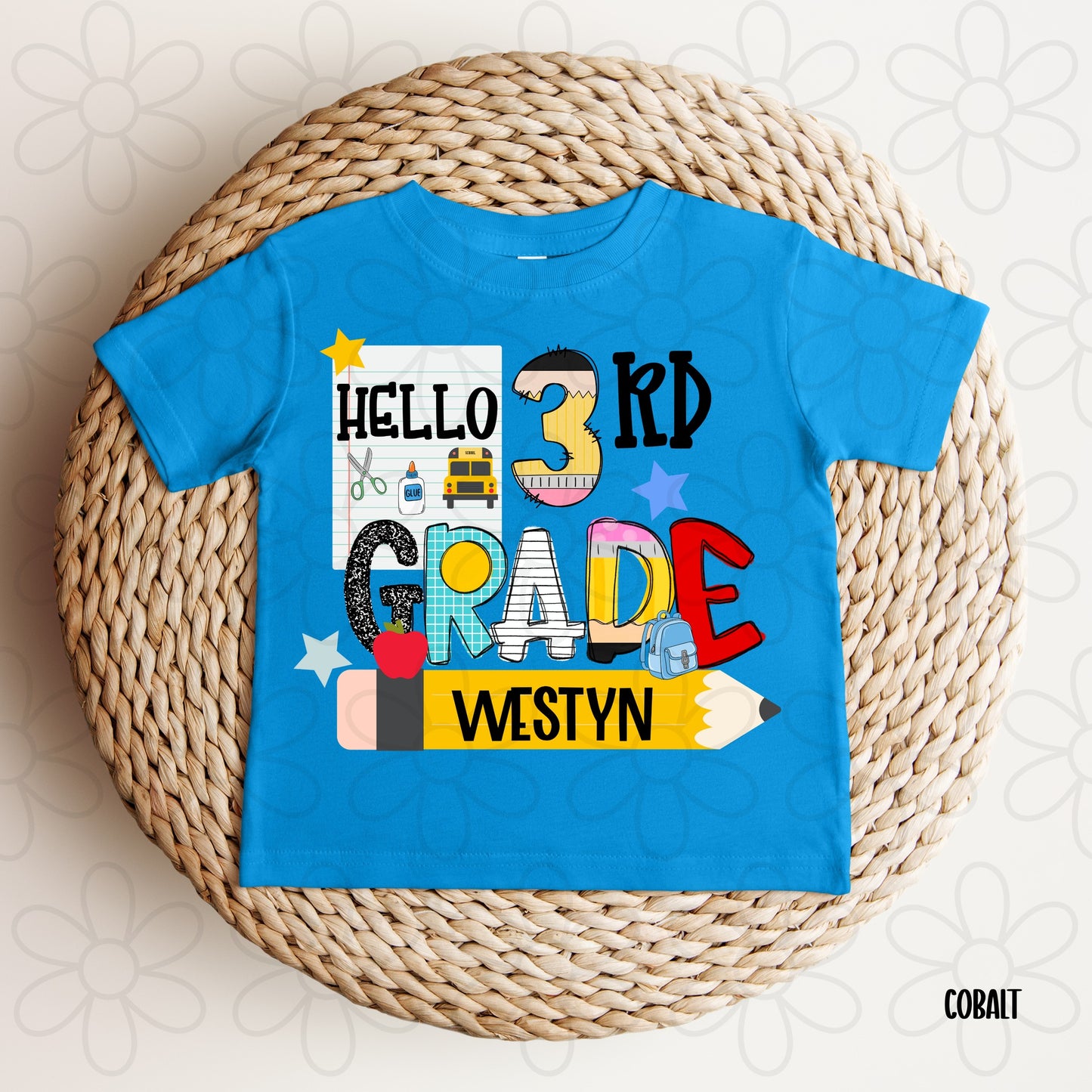 Boys Hello Grade Custom Name DTF Transfer
