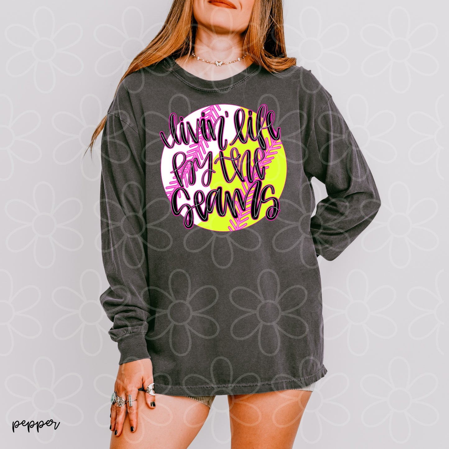 Baseball & Softball Livin Life By The Seams Kids Completed Tee