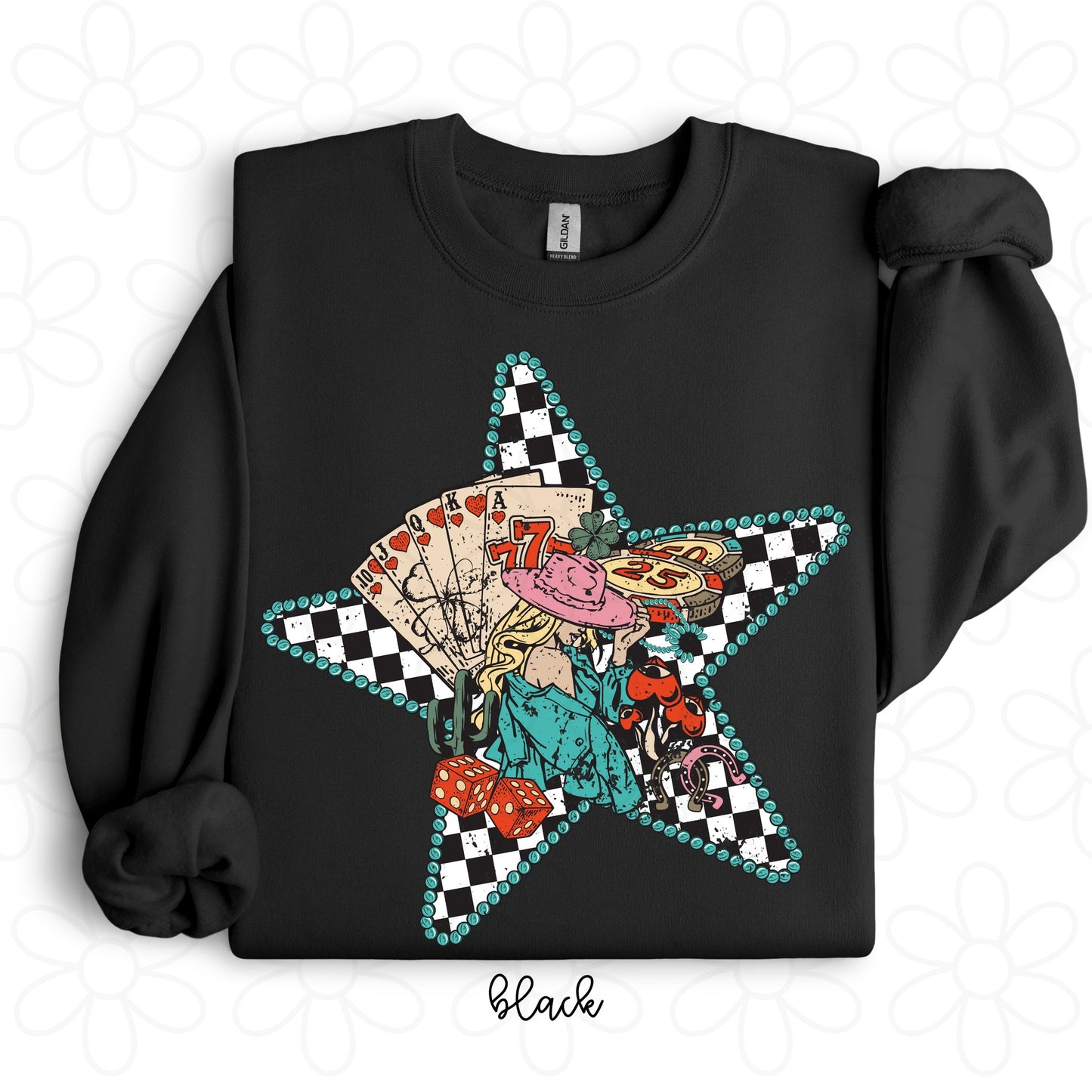 Western Feelin Lucky Check Star Completed Tee