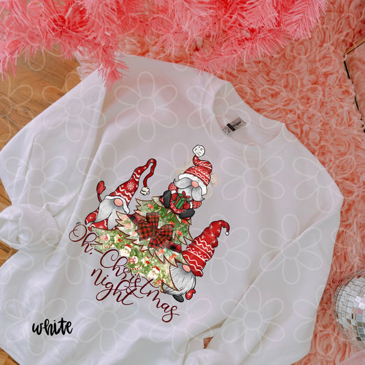 Gnome Oh Christmas Night  Kids Completed Tee