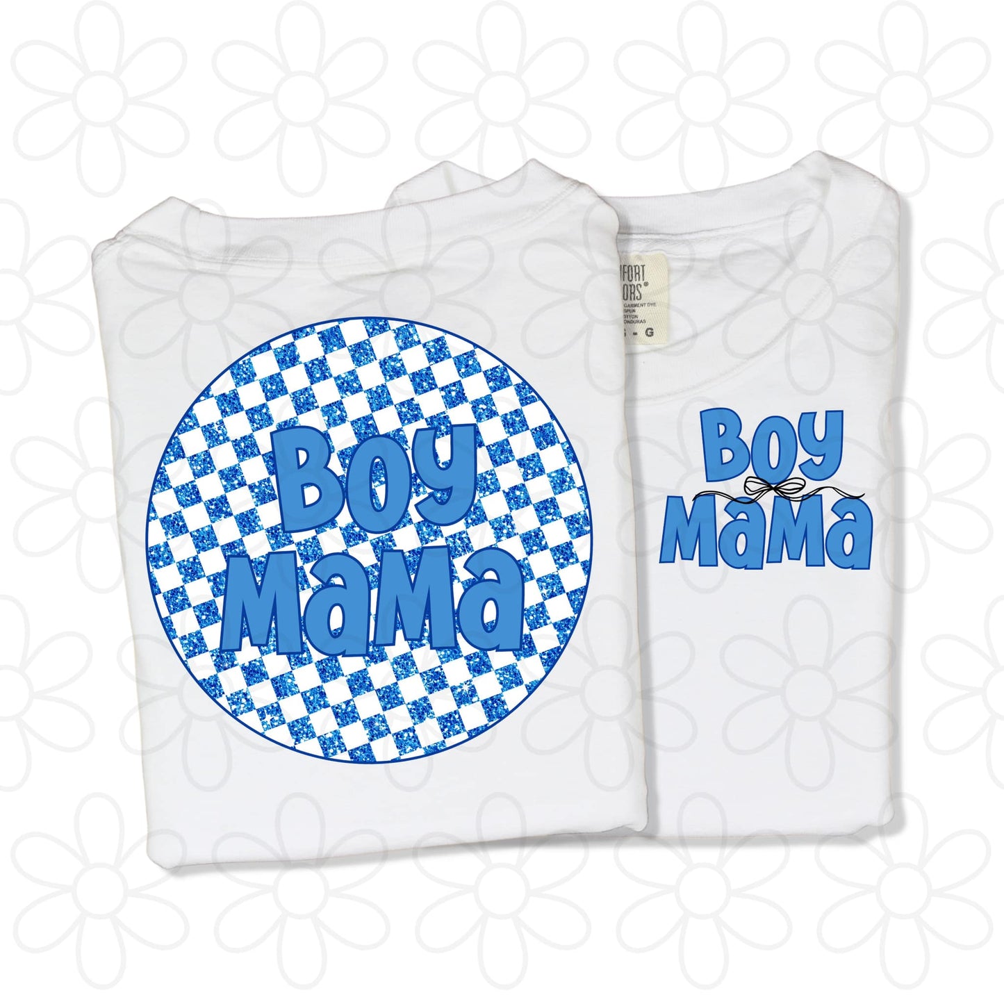 Custom Glitter Checkered Circle Kids Completed Tee